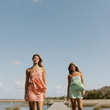 Madi Frill Top and Skirt Set - Pink/Orange Stripes (PREORDER)