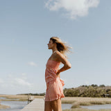 Madi Frill Top and Skirt Set - Pink/Orange Stripes (PREORDER)