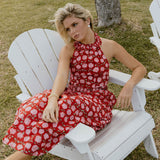 Emmi Floral Ruffle Skirt Top Set - Red Floral