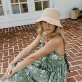 Miranda Floral Maxi Frill Dress - Teal/Pink