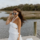 Gabbi Floral Ruffle Cutout Maxi Dress - Off White