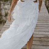 Gabbi Floral Ruffle Cutout Maxi Dress - Off White