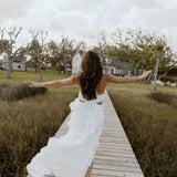 Gabbi Floral Ruffle Cutout Maxi Dress - Off White