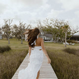 Gabbi Floral Ruffle Cutout Maxi Dress - Off White