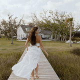 Gabbi Floral Ruffle Cutout Maxi Dress - Off White