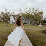 Gabbi Floral Ruffle Cutout Maxi Dress - Off White
