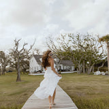 Gabbi Floral Ruffle Cutout Maxi Dress - Off White
