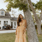 Rory Floral Maxi Frill Dress - Yellow