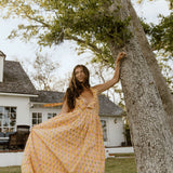 Rory Floral Maxi Frill Dress - Yellow