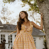 Rory Floral Maxi Frill Dress - Yellow