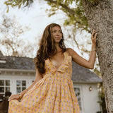 Rory Floral Maxi Frill Dress - Yellow