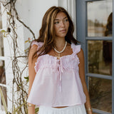 Bambi Square Neck Top - Lt Pink