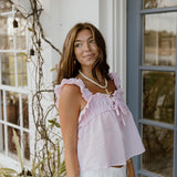 Bambi Square Neck Top - Lt Pink