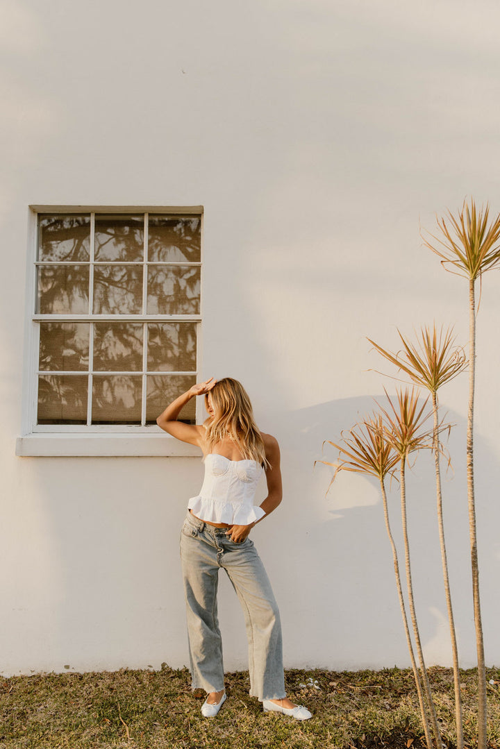 Latia Ruffled Top - White
