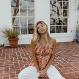 Elaine Strapless Top - Orange/Pink