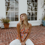 Elaine Strapless Top - Orange/Pink