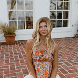 Elaine Strapless Top - Orange/Pink