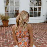 Elaine Strapless Top - Orange/Pink