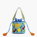 Lush Fruits Beaded Bucket Bag