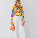 Becca Tropical Print Crop Top-Multi