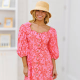 Lainey Button Down Dress - Pink