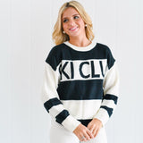 Ski Club Sweater - White-Black