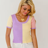 Victoria Color Blocked Sweater Top - Multi