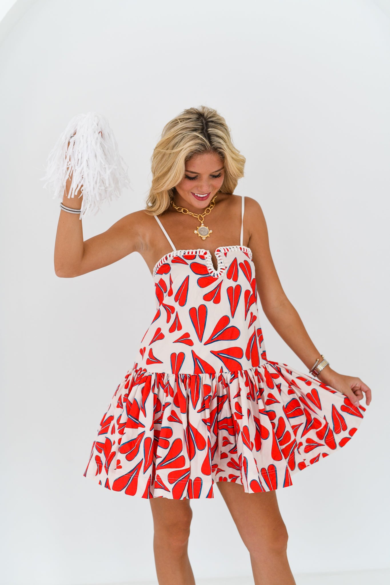 Jana Sweetheart Dress - Red/Blue Hearts