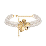 Pearl Petals Choker: Pearl with 18k Gold Plating