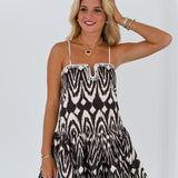 Kaylor Sweetheart Dress - Dark Brown/White