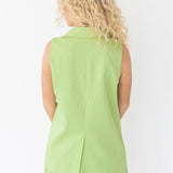 June Button Down Skirt Set -Lime (PREORDER)