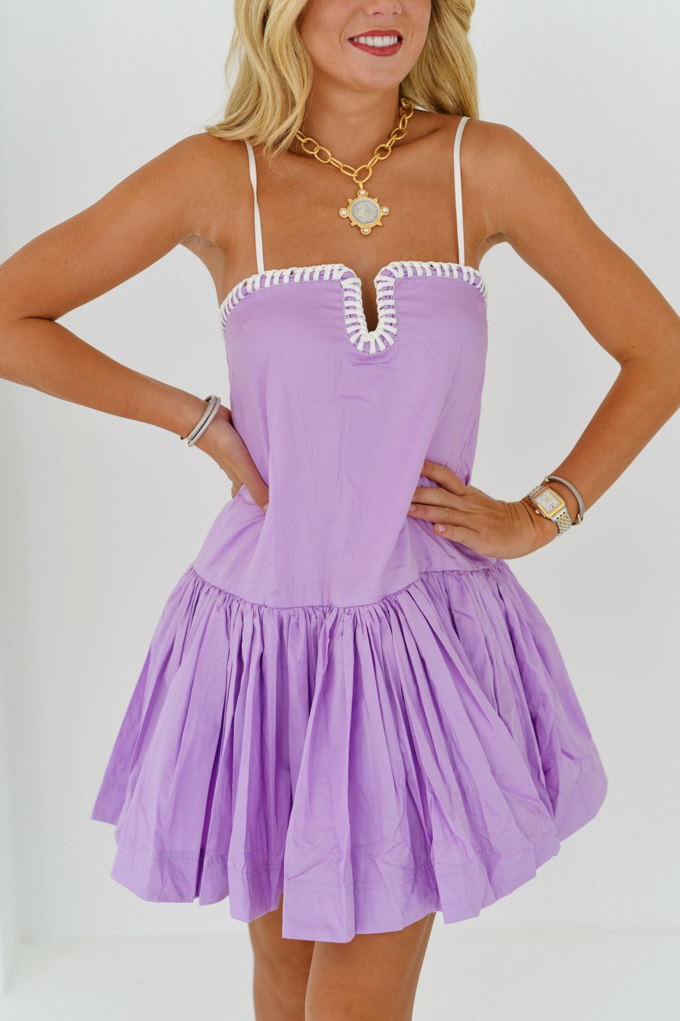 Madison Sweetheart Dress - Purple