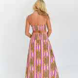 Aspen Maxi Skirt Set - Orange/Purple Striped Tiger