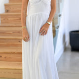 Miranda Strapless Maxi Scarf Dress - White