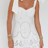 Chiara Embroidered Mini Dress - Off White
