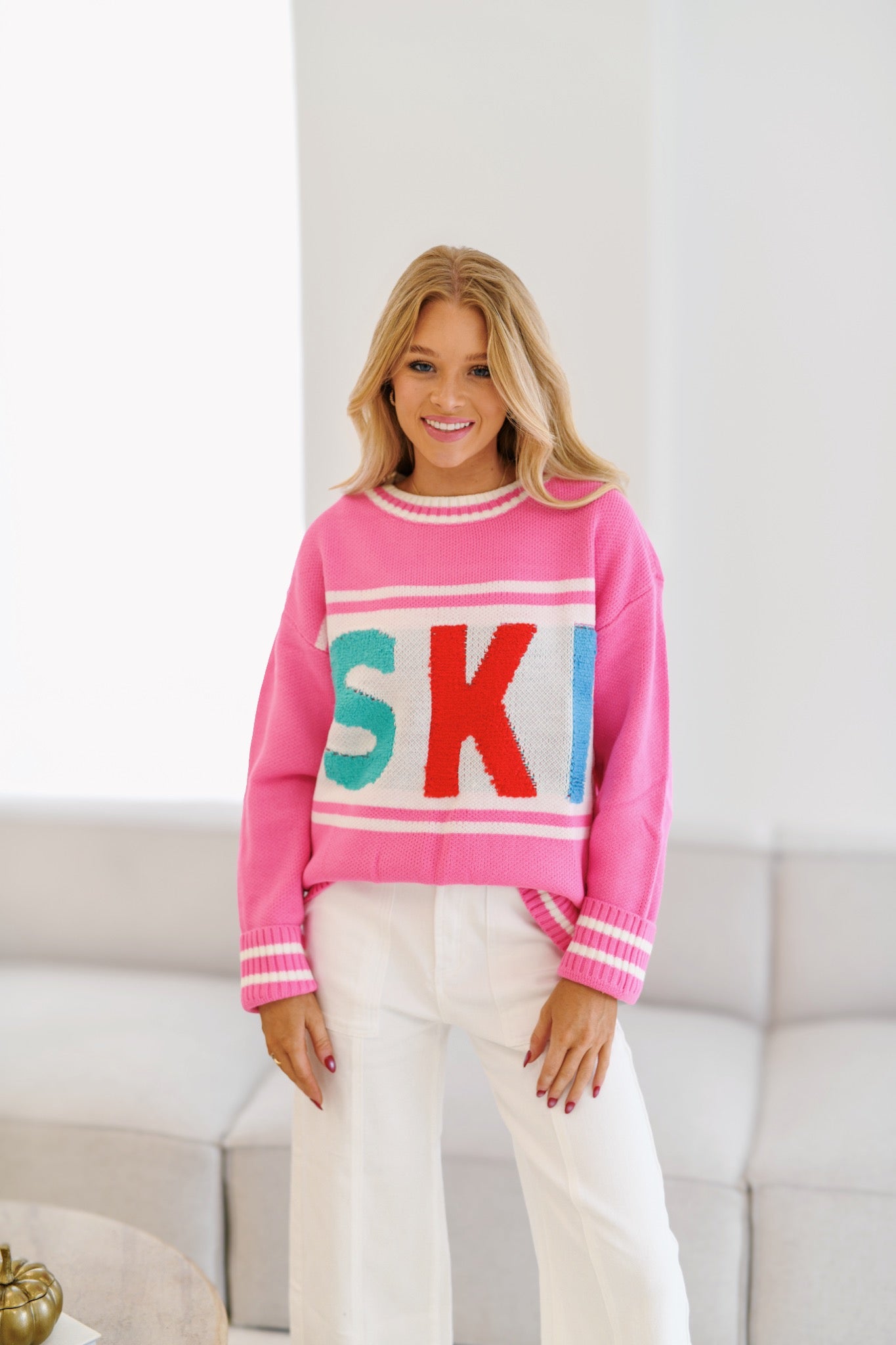 Nadia Ski Pullover Sweater - Pink