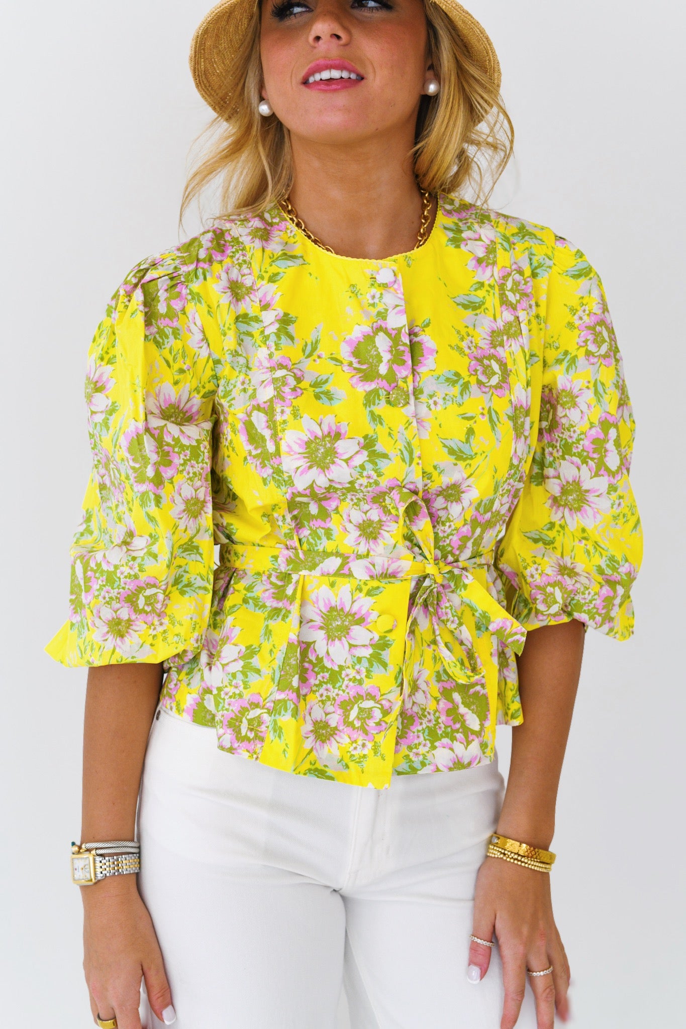 Nova Floral Shirt - Yellow/Pink