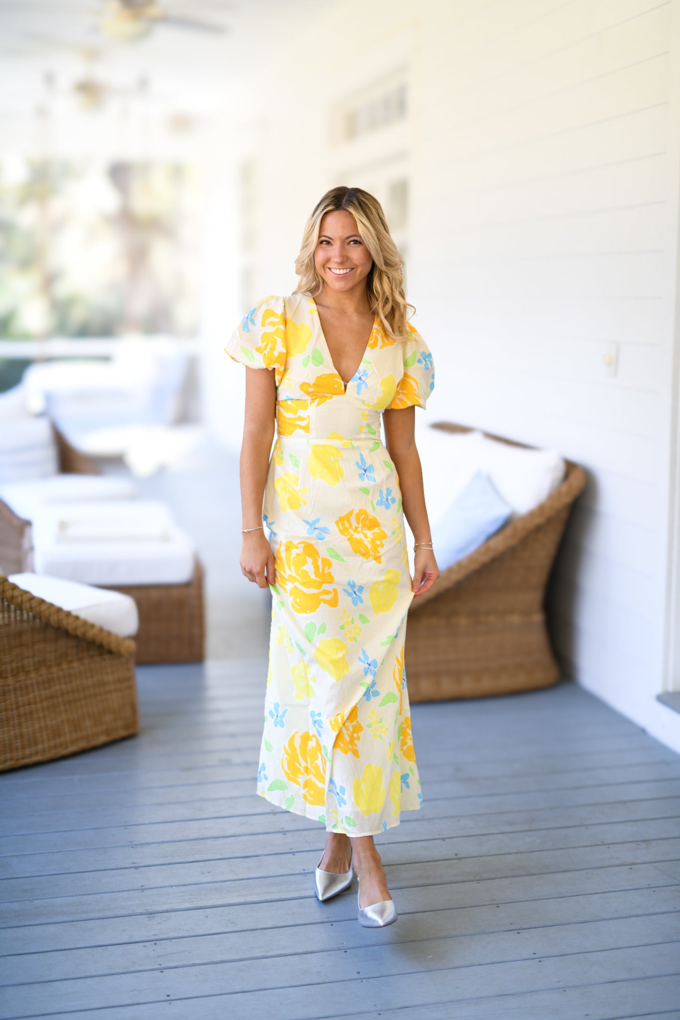 Kerri Floral Maxi Dress - Yellow