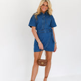 Cheyenne Denim Mini Dress - Indigo Denim