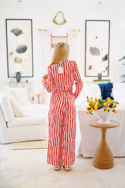 Watercolor Stripe Top - Pink/Red