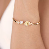 Golden Nautilus Shell Cuff Bracelet: 18k Gold Plated / One Size