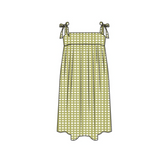 Nancy Summer Mini Tie Dress - Lime Gingham