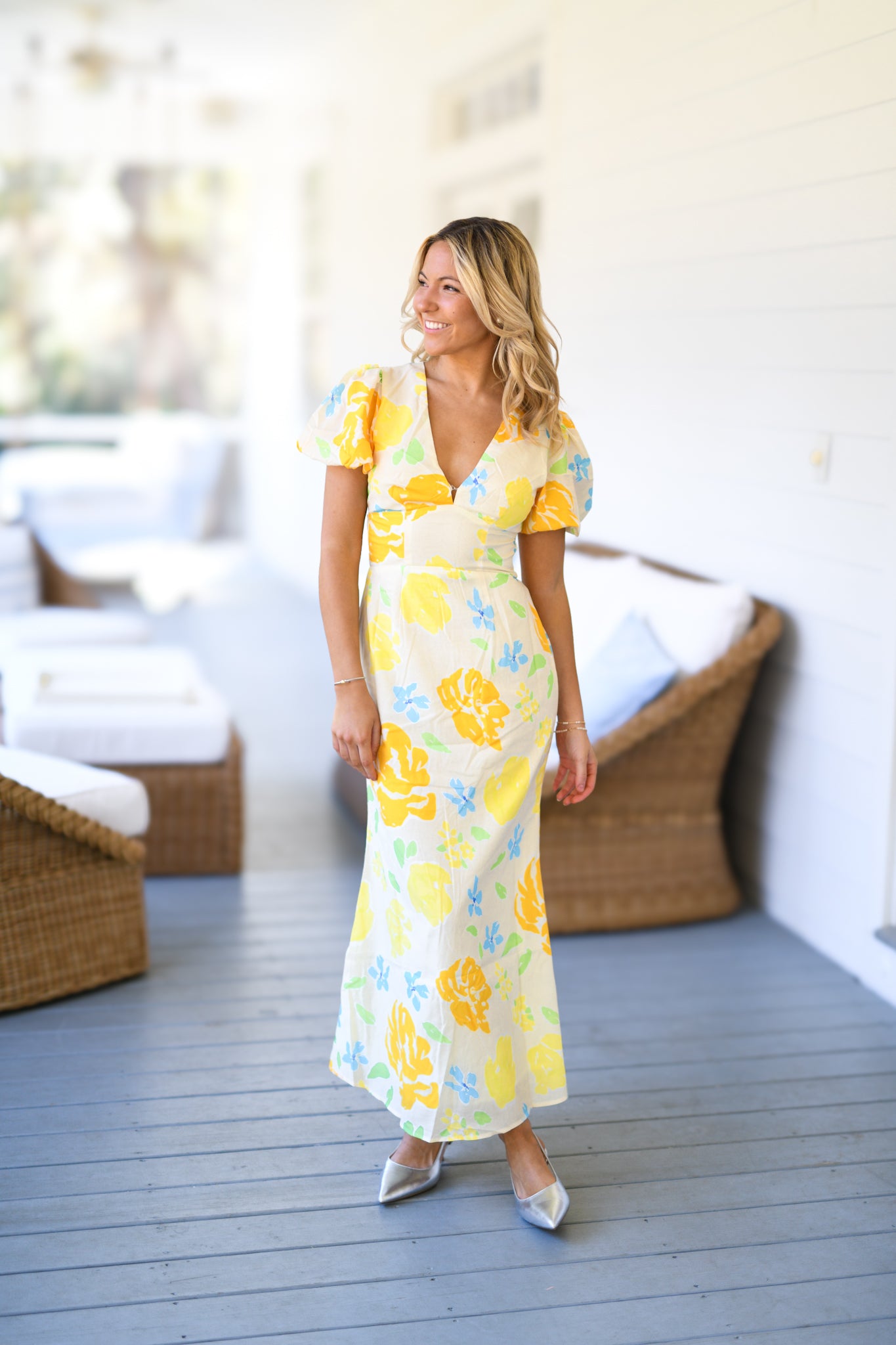 Kerri Floral Maxi Dress - Yellow