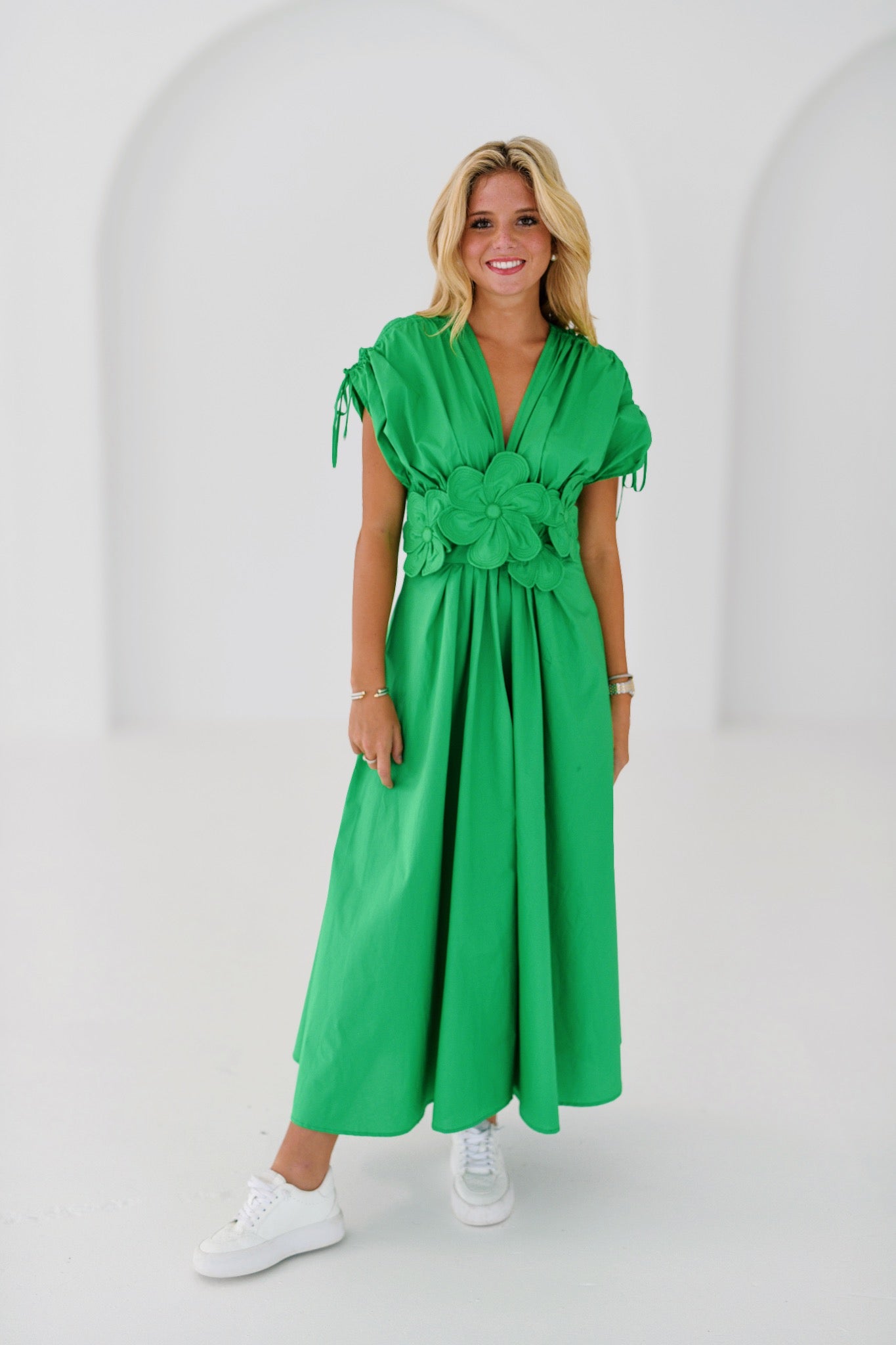 Kellie Flower Dress - Green