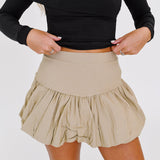 Zahra Bubble Mini Skirt - Taupe