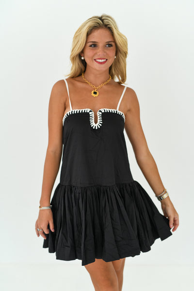 Kylie Sweetheart Dress - Black