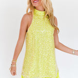 Esther High Neck Mini Dress - Green