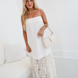Rosette Midi Dress - Ivory