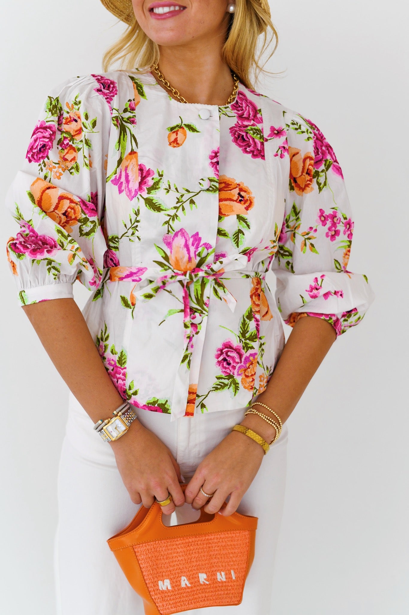 Raelynn Floral Shirt - White/Floral