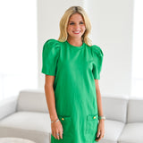 Hannah Knit Shift Dress - Kelley Green